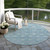 8' Teal Blue And Gray Round Floral Washable Indoor Outdoor Area Rug