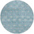 8' Teal Blue And Gray Round Floral Washable Indoor Outdoor Area Rug
