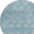 8' Teal Blue And Gray Round Floral Washable Indoor Outdoor Area Rug