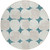 8' Teal Blue Beige And Ivory Round Abstract Washable Indoor Outdoor Area Rug