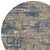 8' Navy Blue And Beige Round Geometric Washable Indoor Outdoor Area Rug - Navy Blue, Beige