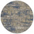 8' Navy Blue And Beige Round Geometric Washable Indoor Outdoor Area Rug - Navy Blue, Beige