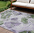 9' X 12' Lavender And Green Abstract Washable Indoor Outdoor Area Rug