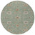 8' Artichoke Green Ivory And Coral Round Floral Washable Indoor Outdoor Area Rug