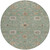 8' Artichoke Green Ivory And Coral Round Floral Washable Indoor Outdoor Area Rug