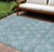 8' X 10' Teal Blue And Gray Floral Washable Indoor Outdoor Area Rug