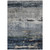 9' X 12' Navy Blue Gray And Black Abstract Washable Indoor Outdoor Area Rug