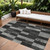 10' X 14' Black And Gray Geometric Washable Indoor Outdoor Area Rug - Black, Gray