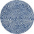 8' Navy Blue And Ivory Round Abstract Washable Indoor Outdoor Area Rug - 608219179687