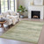 8' X 10' Artichoke Green And Beige Abstract Washable Indoor Outdoor Area Rug - Artichoke Green, Beige