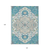 10' X 14' Teal Blue Green And Ivory Oriental Washable Indoor Outdoor Area Rug