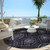 8' Purple Charcoal And Gray Round Medallion Washable Indoor Outdoor Area Rug