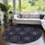 8' Purple Charcoal And Gray Round Medallion Washable Indoor Outdoor Area Rug