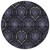 8' Purple Charcoal And Gray Round Medallion Washable Indoor Outdoor Area Rug