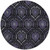 8' Purple Charcoal And Gray Round Medallion Washable Indoor Outdoor Area Rug