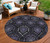 8' Purple Charcoal And Gray Round Medallion Washable Indoor Outdoor Area Rug