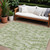 10' X 14' Green And Ivory Tribal Washable Indoor Outdoor Area Rug