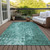 8' X 10' Teal Blue Ikat Washable Indoor Outdoor Area Rug