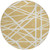 8' Gold And Ivory Round Geometric Washable Indoor Outdoor Area Rug Transitional Style - Gold, Ivory Color