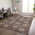 9' X 12' Merlot Taupe And Beige Floral Washable Indoor Outdoor Area Rug