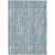 9' X 12' Blue And Ivory Striped Washable Indoor Outdoor Area Rug