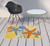 3' X 4' Orange Blue And Yellow Animal Print Non Skid Indoor Outdoor Area Rug - 606114455431