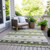 10' X 14' Artichoke Green Purple And Ivory Striped Washable Indoor Outdoor Area Rug