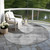 8' Gray And Charcoal Round Geometric Washable Indoor Outdoor Area Rug