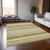 10' X 14' Yellow Beige and Gray Striped Washable Non Skid Indoor Outdoor Area Rug