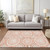 10' X 14' Coral And Ivory Geometric Washable Indoor Outdoor Area Rug