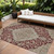 10' X 14' Red Beige And Brown Oriental Washable Indoor Outdoor Area Rug