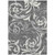 9' X 12' Charcoal Silver And Gray Floral Washable Indoor Outdoor Area Rug