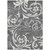 9' X 12' Charcoal Silver And Gray Floral Washable Indoor Outdoor Area Rug