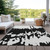 8' X 10' Black And Ivory Abstract Washable Indoor Outdoor Area Rug - Black, Ivory