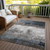 10' X 14' Gray Black And Brown Abstract Washable Indoor Outdoor Area Rug
