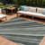 8' X 10' Black Gray And Ivory Striped Washable Indoor Outdoor Area Rug - Black, Gray, Ivory