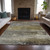 9' X 12' Taupe Brown And Gold Abstract Washable Indoor Outdoor Area Rug