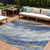 10' X 14' Blue Gold And Ivory Abstract Washable Indoor Outdoor Area Rug