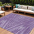 10' X 14' Purple And Ivory Abstract Washable Indoor Outdoor Area Rug - Purple, Ivory