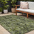 9' X 12' Olive Green and Dark Green Oriental Washable Non Skid Indoor Outdoor Area Rug