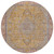 8' Gold And Peach Round Medallion Washable Indoor Outdoor Area Rug