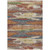 9' X 12' Orange Green And Gold Abstract Washable Indoor Outdoor Area Rug