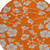 8' Orange And Gray Round Floral Washable Indoor Outdoor Area Rug
