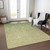 9' X 12' Artichoke Green And Beige Geometric Washable Indoor Outdoor Area Rug