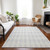 9' X 12' Silver And Ivory Geometric Washable Indoor Outdoor Area Rug