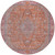8' Orange And Red Round Medallion Washable Indoor Outdoor Area Rug