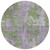 8' Green And Purple Round Abstract Washable Indoor Outdoor Area Rug