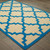2' X 3' Blue and Beige Geometric Stain Resistant Indoor Outdoor Area Rug - Blue, Beige