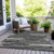 10' X 14' Black And Ivory Striped Washable Indoor Outdoor Area Rug - Black, Ivory