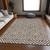 8' X 10' Brown And Beige Geometric Washable Indoor Outdoor Area Rug